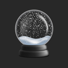 Sticker - Realistic Detailed 3d Classic Snow Globe. Vector