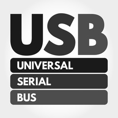 Aufkleber - USB - Universal Serial Bus acronym, technology concept background