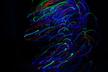 Light paint forming pattern in dark