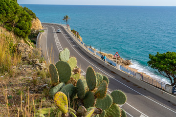 Coastal road with the Mediterranean Sea in the background, Dark blue turquoise water