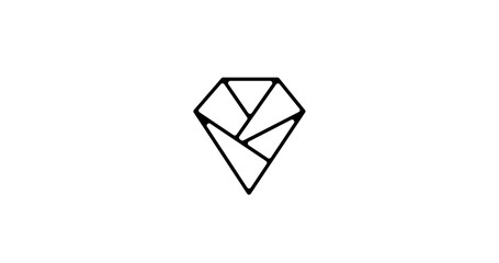 Aufkleber - Polygonal geometric linear logo icon. Diamond sign vector design.
