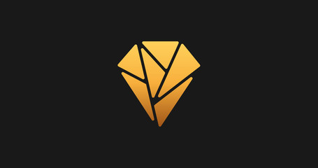 Aufkleber - Gold luxury geometric logo icon sign.