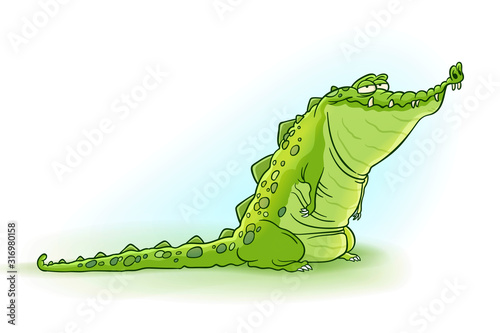 Cartoon Crocodile clip art - Vector clipart of cute and crazy cartoon crocodile Poster Mural XXL