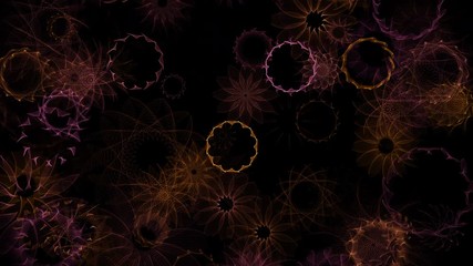 Wall Mural - nebulous geometric objects appear and evolve then fade to black