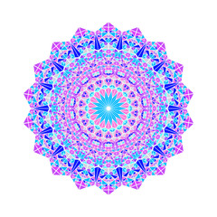 Poster - Colorful ornate mosaic triangle pattern mandala - circular abstract round vector element
