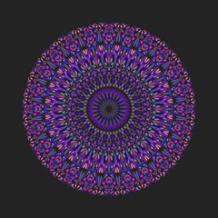 Poster - Colorful round circular petal pattern mandala art - abstract geometrical ornamental vector design element