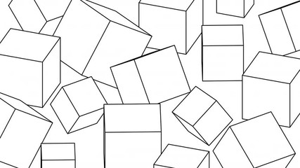 Poster - Abstract background with rotating cubes, seamless looped 4k animation