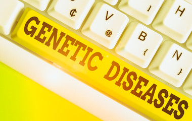 Word writing text Genetic Diseases. Business photo showcasing disease caused by an abnormality in an individual s is genome