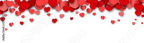 Fotomural Valentines Day Background Design with Heart Stickers Scattered