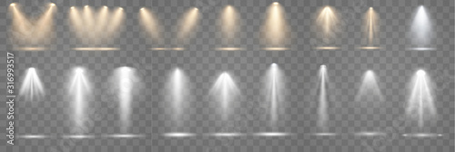 Cuadros en Lienzo Set of spotlight shines on the stage, scene, podium