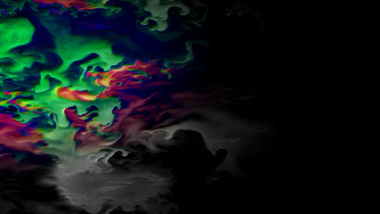 Poster - colorful spots blots bright blue-green-pink, fantastic abstract pattern