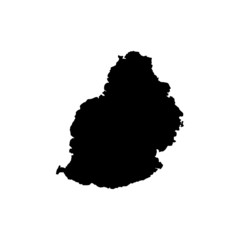 Wall Mural - mauritius island map vector, isolated on white background. black map template, flat earth. simplifie