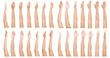 © aekkorn - GROUP of Female asian hand gestures isolated over the white background.