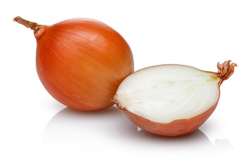 Canvas Print - Half and whole onion isolated on white