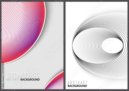 Abstract Geometric Background Set - Two Designs with Circular Pattern as Colo...