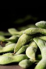 Wall Mural - frozen edamame, japanese green soybeans in the pod.