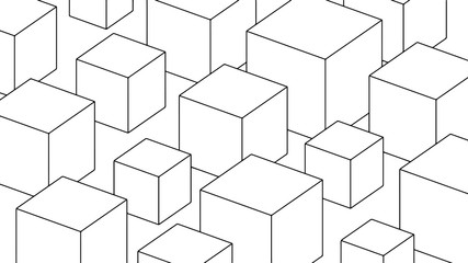 Poster - Abstract background, geometric texture design, modern pattern with cubes, vector illustration