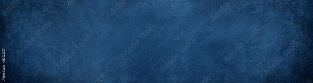 wide horizontal dark blue cement and overlay on chalkboard background - obrazy, fototapety, plakaty 