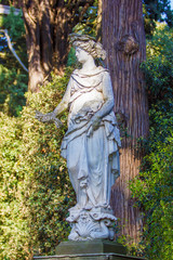 Ancient goddes statue in park