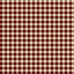 Gingham dark red seamless pattern. Brown checkered background