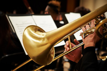 Playing the trombone in orchestra 