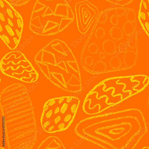 Creative seamless pattern with beautiful bright abstract spots. Colorful text...