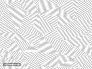 Geometric striped seamless pattern. Light creative design - triangle endless gray and white texture