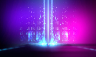 Wall Mural - ultraviolet abstract light. light element, light line. violet and pink gradient. modern background, 
