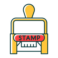 Sticker - Stamp RGB color icon. Apostille and legalization. Legal paper. Notarization. Authentification. Validation, confirmation. Notary services. Isolated vector illustration