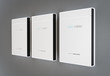 Modern home energy storage battery system mounted on clean grey wall. 3d rendering.