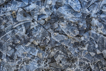 Canvas Print - crushed ice glass cracks background, abstract seasonal background, pieces of ice crushed sharp overlay