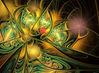 Wall Mural - Abstract color dynamic background with lighting effect. Fractal art