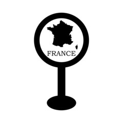 Wall Mural - france map in pin location sign. vector illustration, isolated on white background.