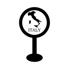 Wall Mural - italy map in pin location sign. vector illustration, isolated on white background.