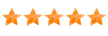 Watercolor Orange Ink Illustration Of Five Stars For Ranking Hotel, Restaurant Or Product In Review