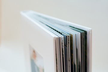 Open book pages in white background. Wedding books