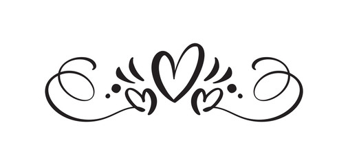 Wall Mural - Heart love sign logo. Design flourish element valentine card for divider. Vector illustration. Infinity Romantic symbol wedding. Template for t shirt, card, poster