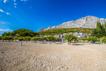 Wall Mural - Empty Omis Beach - Dalmatia, Croatia