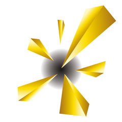 Fototapete - 3d background with gold Polygon shapes on white. Concept Geometric Dynamic Modern Design Template