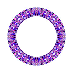 Poster - Abstract geometrical triangular mosaic round frame - circular polygonal vector design element