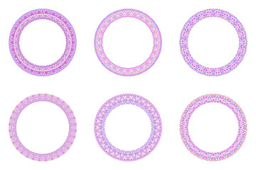 Poster - Geometrical mosaic border collection - circular polygonal round vector designs elements