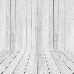 Poster - white wood floor and wall background