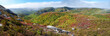 Autumn scene in the Parc National des Grands-Jardins panoramic view, Province of Quebec, CANADA.