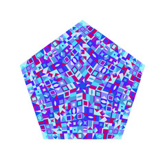 Poster - Abstract mosaic pentagon logo template - geometrical colorful vector element
