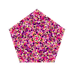 Poster - Colorful mosaic pentagon symbol - ornamental geometrical vector element