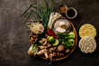© The Picture Pantry - Chinese Asian foods Ingredients for cooking on dark background