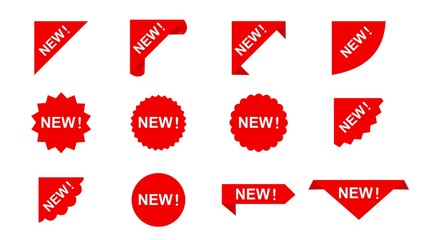 Wall Mural - Stickers for New Arrival shop product tags,sale posters and banners vector sticker icons templates