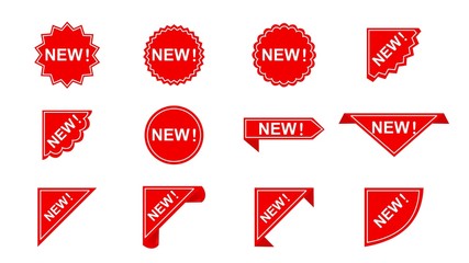 Wall Mural - Stickers for New Arrival shop product tags,sale posters and banners vector sticker icons templates