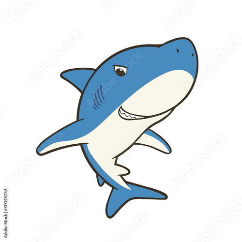 ニヤッと笑うかわいいサメのキャラクターイラスト Buy This Stock Vector And Explore Similar Vectors At Adobe Stock Adobe Stock
