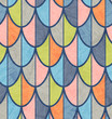 Mid century overlapping fish scales or feathers pattern for backgrounds, gift wrap, wallpaper.